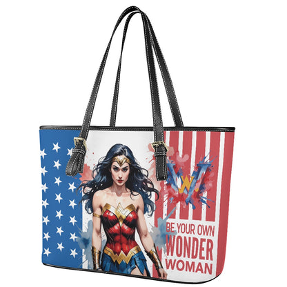 Superhero-Themed PU Leather Tote Saddle Bag