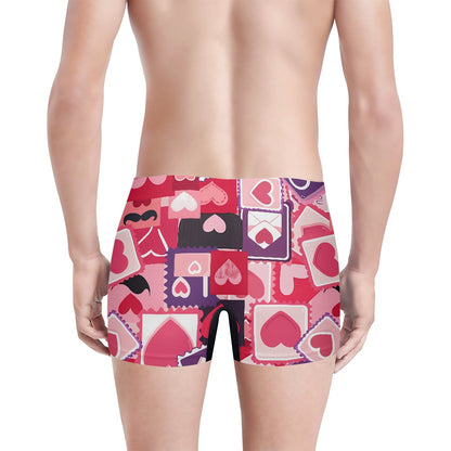 Love Stamp Print Men's Boxer Briefs