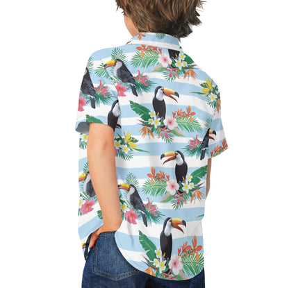 Tropical Toucan Design Hawaiian Shirt for Kids