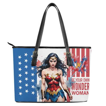 Superhero-Themed PU Leather Tote Saddle Bag