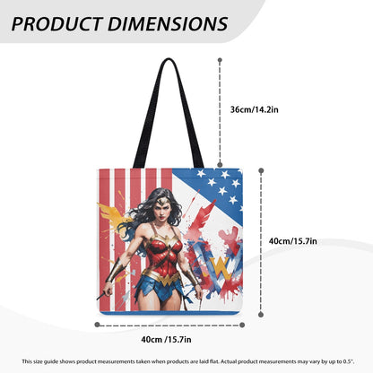 Wonder Woman American Flag Cloth Tote Bag
