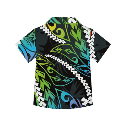 Tropical Leaf Design Hawaiian Shirt for Kids