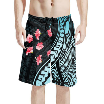 Men's Tribal Hibiscus Print Swim Shorts