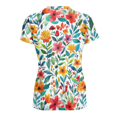Floral Bloom Ladies' Round Neck T-Shirt