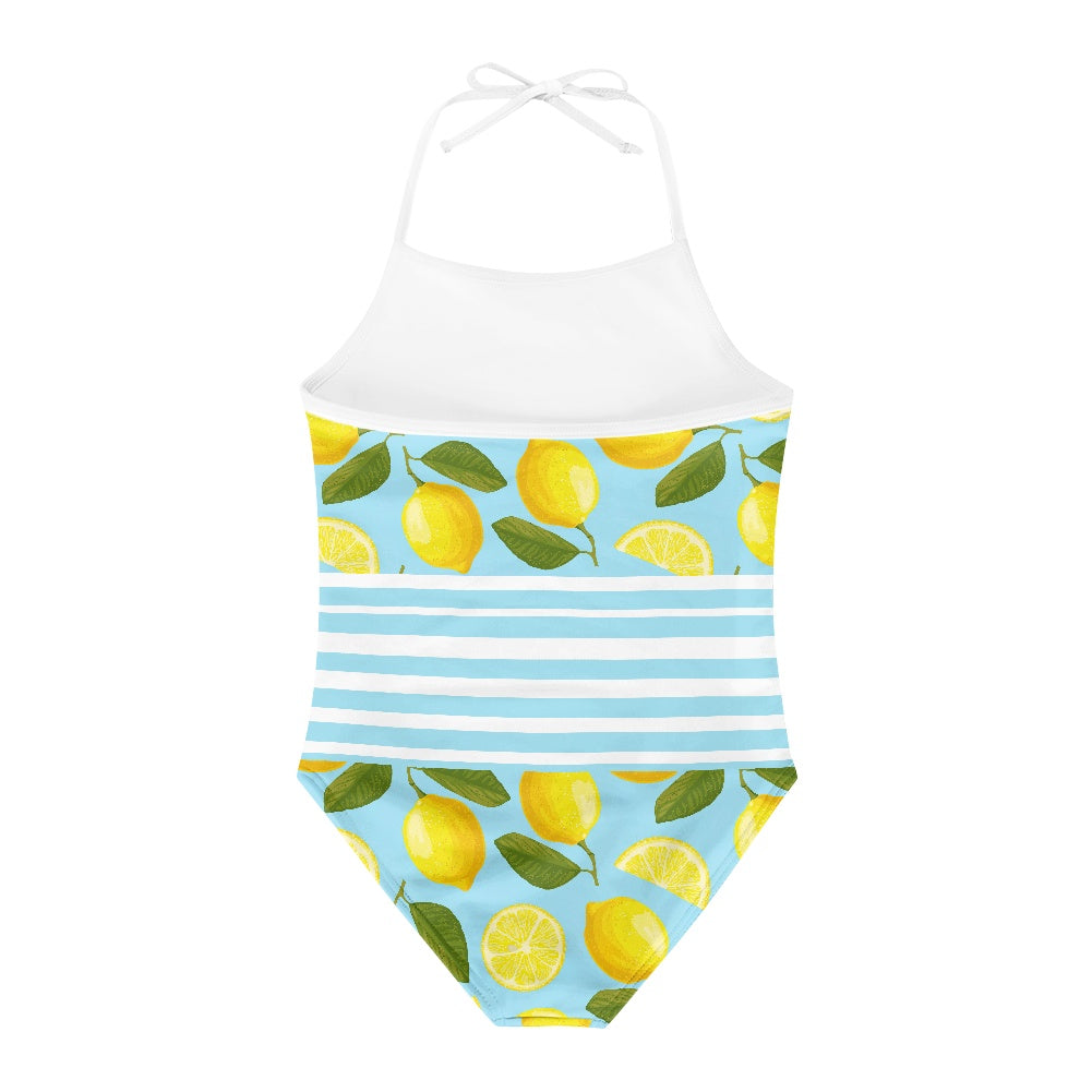 Striped Lemon Kids’ One-Piece Swimsuit