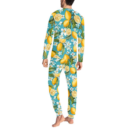 Lemon Bloom Men's Pajama Suit