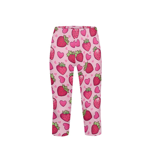 Strawberry Delight Kids' Yoga Capri Pants