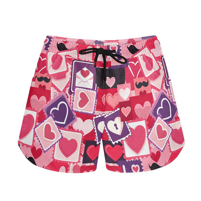 Love Stamp Print Women’s Shorts