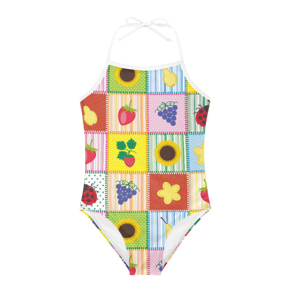 Patchwork Fruit Kids’ One-Piece Swimsuit