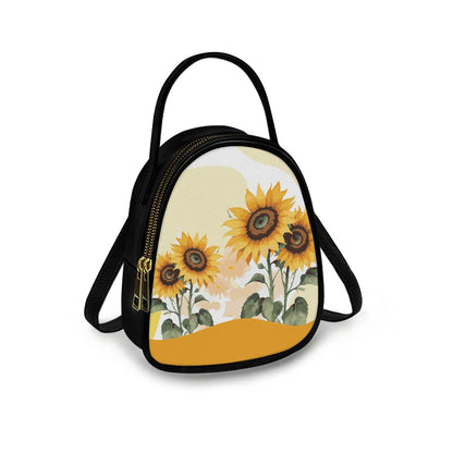 Sunflower Field Chic Double-Layer Women’s Leather Square Bag