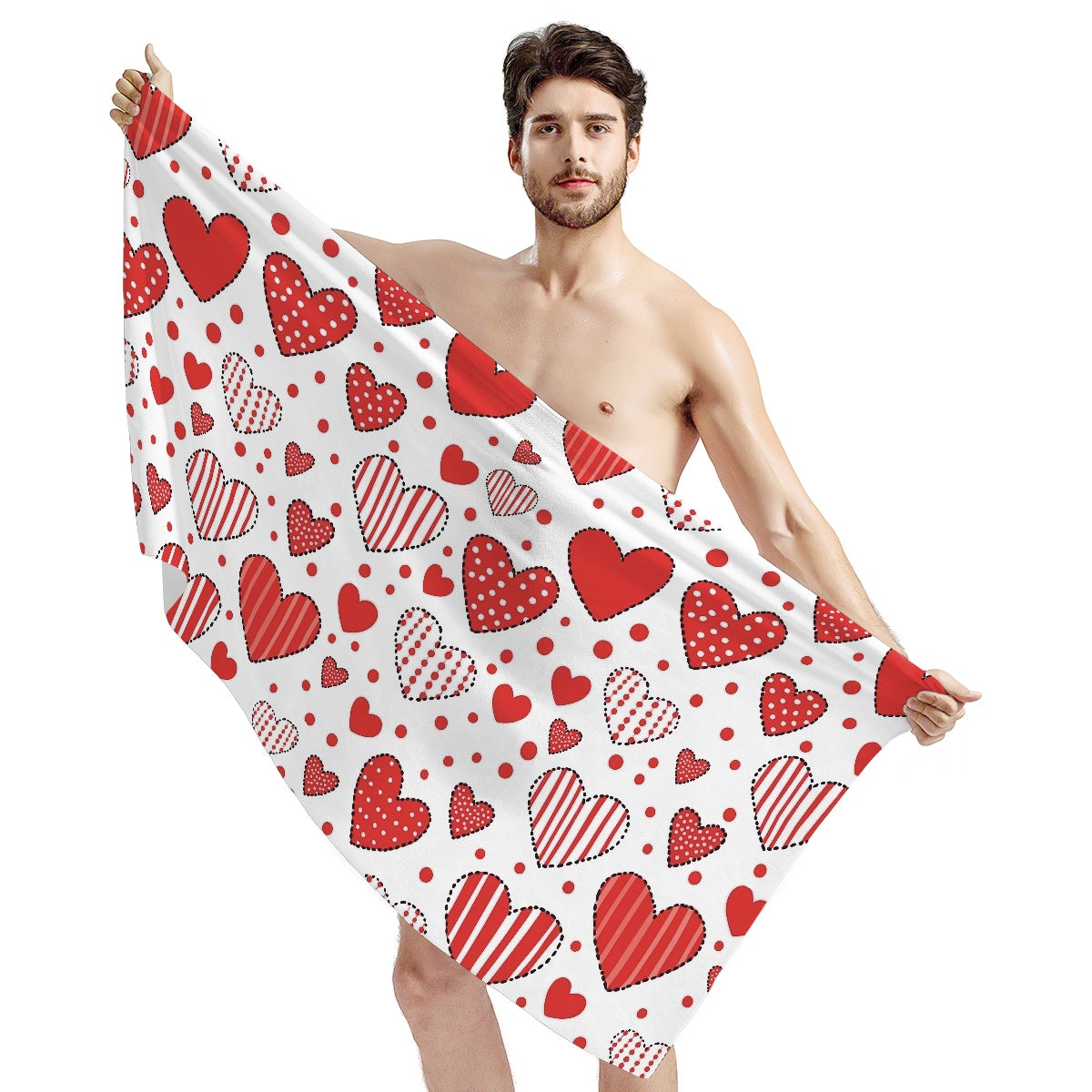 Chic Heart Pattern Towel