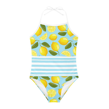 Striped Lemon Kids’ One-Piece Swimsuit