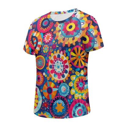 Vibrant Mandala Ladies' Round Neck T-Shirt