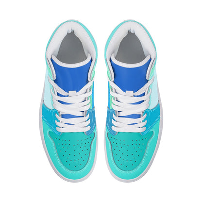 Gradient Blue Stylish Streetwear High-Top Sneakers