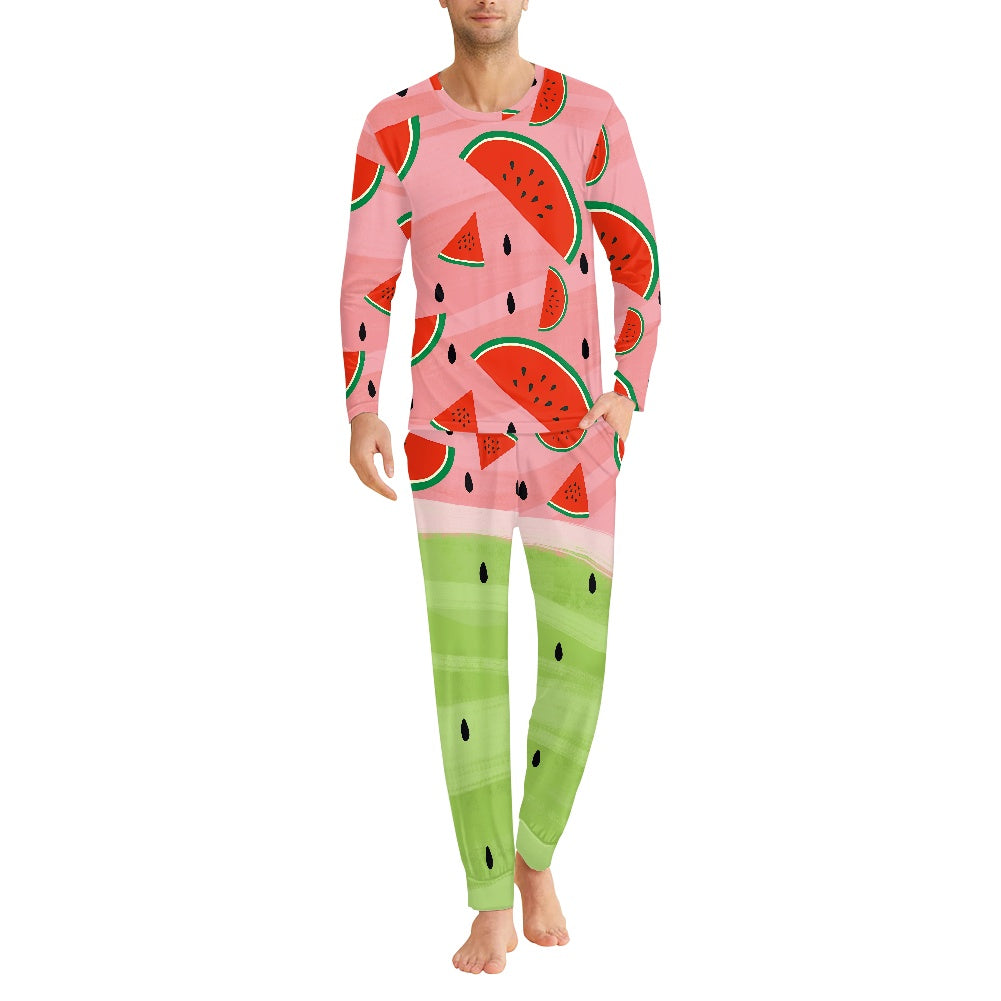 Watermelon Delight Men's Pajama Suit 