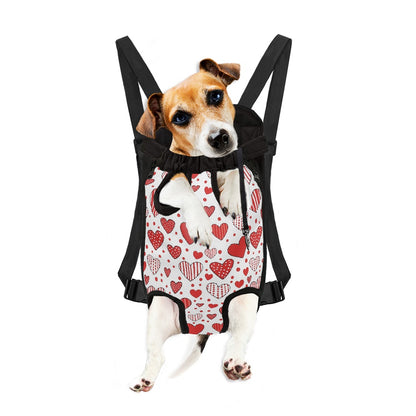 Red Heart Patchwork Pet Backpack Carrier