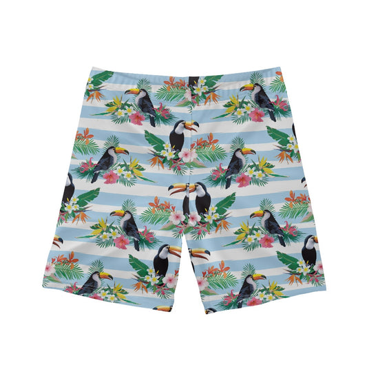 Tropical Toucan Print Boy's Swim Trunks