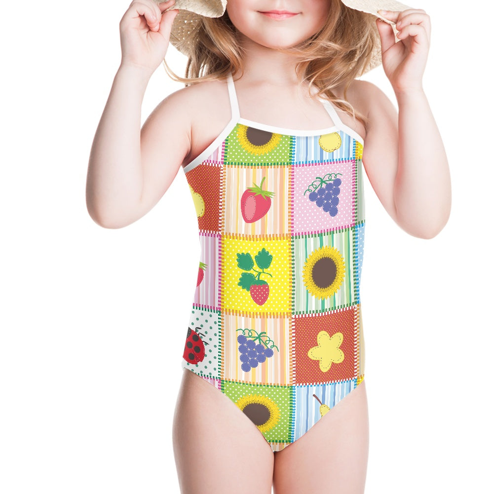 Patchwork Fruit Kids’ One-Piece Swimsuit