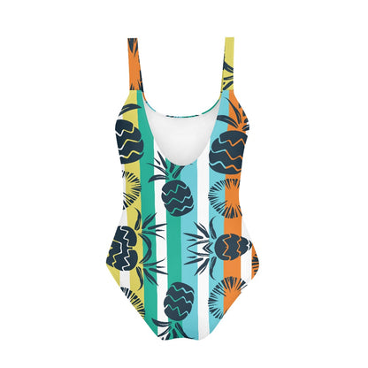 Girls' Pineapple Print One-Piece Swimsuit