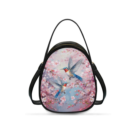 Hummingbird Blossom Chic Double-Layer Women’s Leather Square Bag