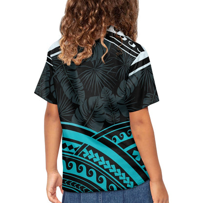 Polynesian Print Hawaiian Shirt for Kids