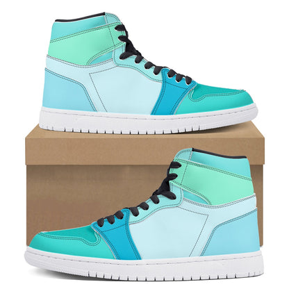 Gradient Blue Stylish Streetwear High-Top Sneakers
