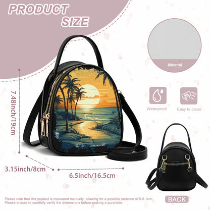 Sunset Beach Elegant Double-Layer Women’s Leather Square Bag