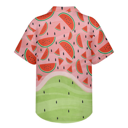 Watermelon Print Hawaiian Shirt