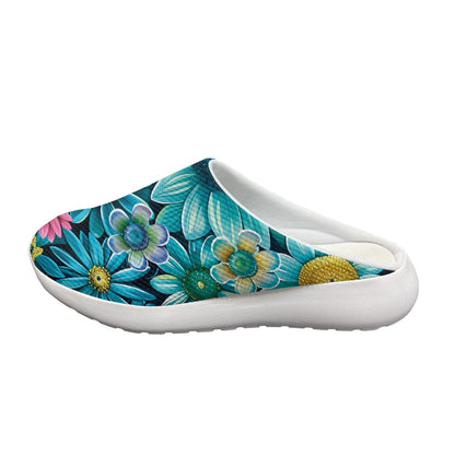 Teal Bloom Garden Clogs