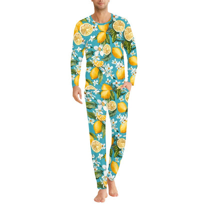 Lemon Bloom Men's Pajama Suit