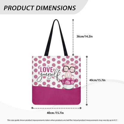 Love Yourself Cute Polka Dot Cloth Tote Bag