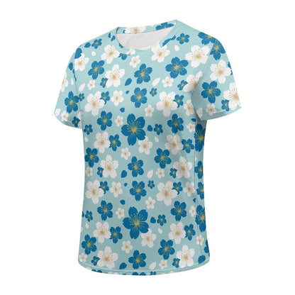 Blue Blossom Ladies' Round Neck T-Shirt