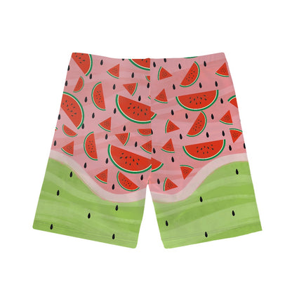 Watermelon Print Boy's Swim Trunks