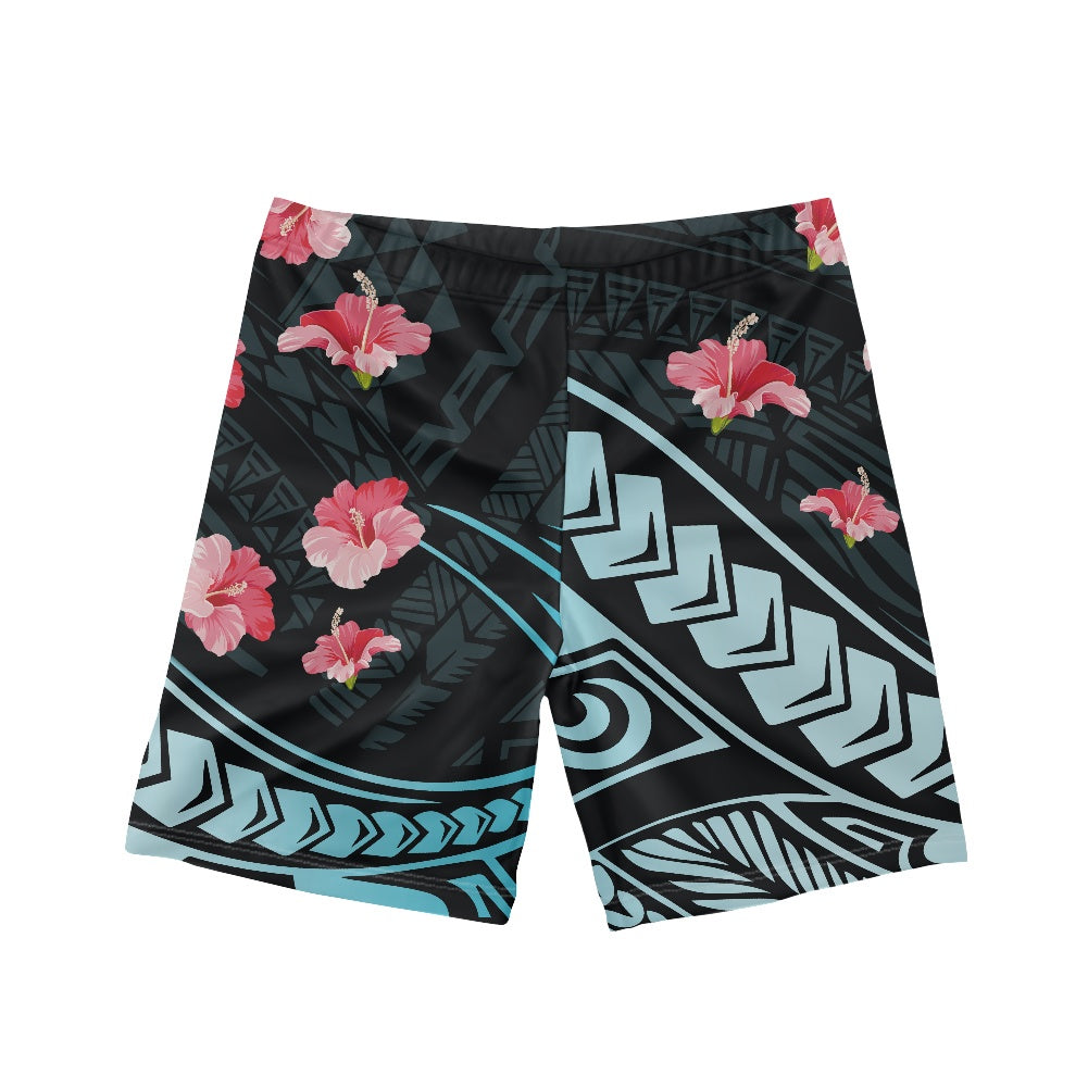 Tribal Hibiscus Boy's Swimming Trunks