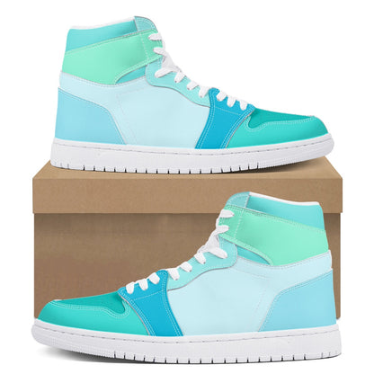 Gradient Blue Stylish Streetwear High-Top Sneakers