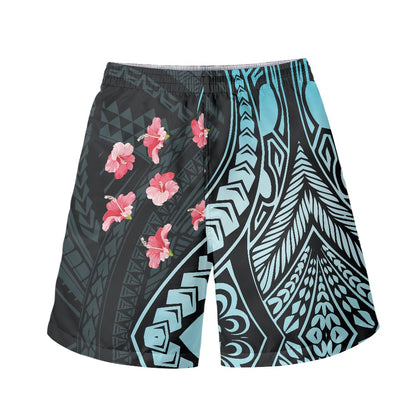 Men's Tribal Hibiscus Print Swim Shorts