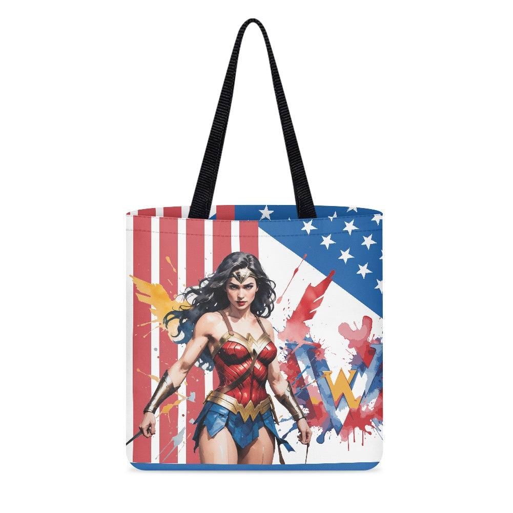Wonder Woman American Flag Cloth Tote Bag