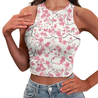 Stylish Cherry Blossom Floral Women’s Tight Tank Top