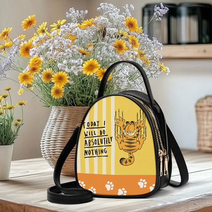 Lazy Cat Playful Double-Layer Women’s Leather Square Bag