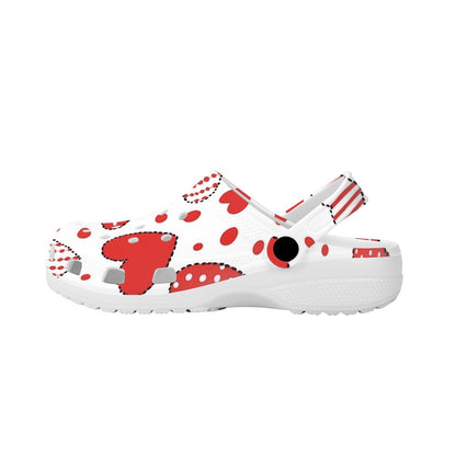 Polka Dot Heart Pattern Adult Clogs