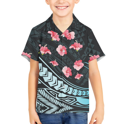 Hibiscus Design Hawaiian Shirt for Kids