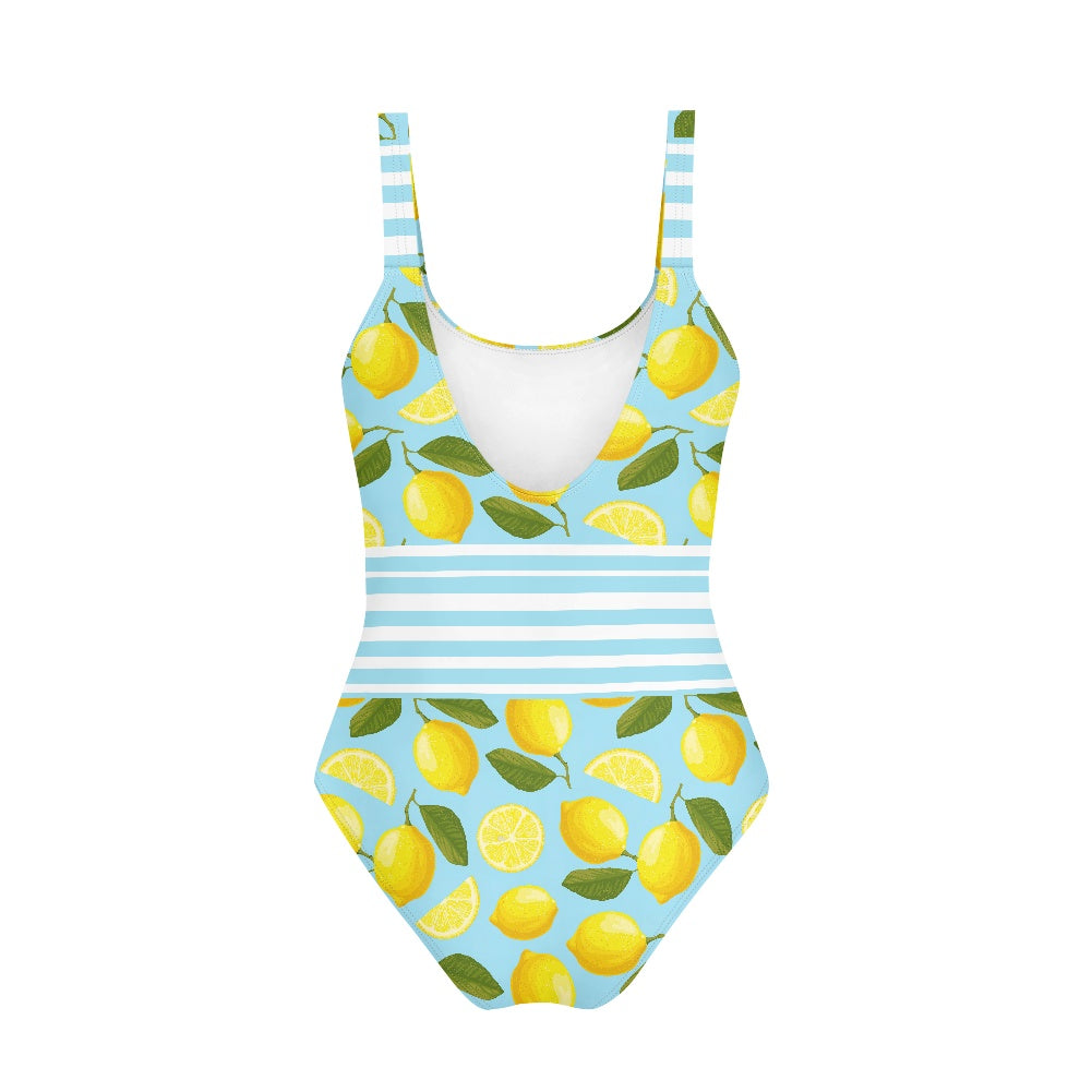 Girls' Lemon Print One-Piece Swimsuit