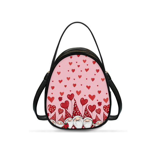 Valentine Gnome Adorable Double-Layer Women’s Leather Square Bag