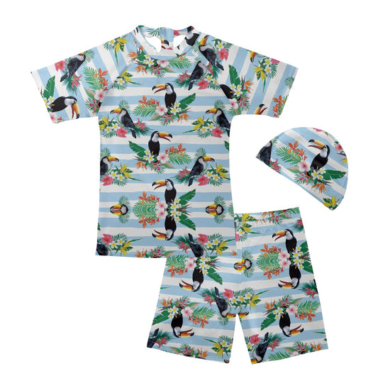 Tropical Toucan Boys' Three-Piece Swimsuit Set