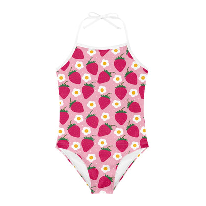 Strawberry Print Kids’ One-Piece Swimsuit