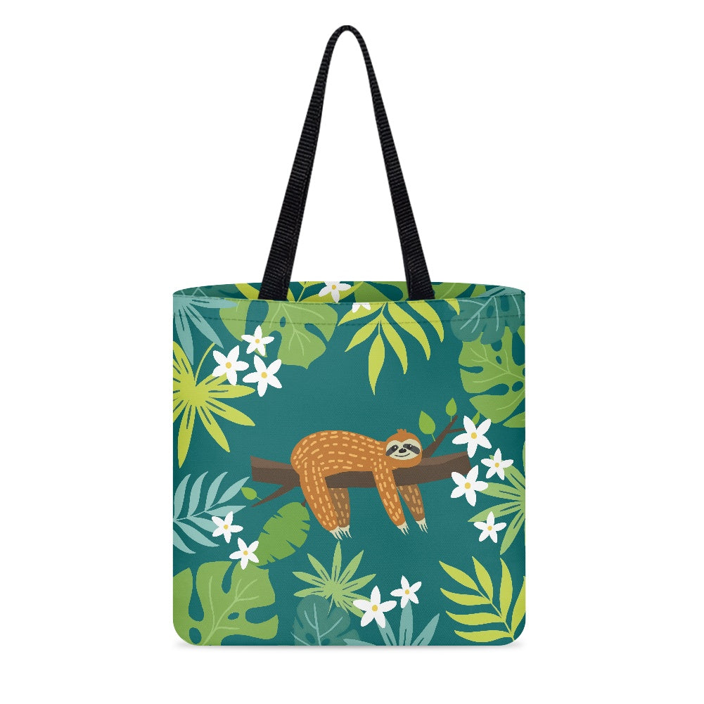 Relaxing Sloth Tropical Jungle CLoth Tote Bag