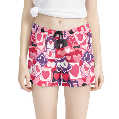Love Stamp Print Women’s Shorts