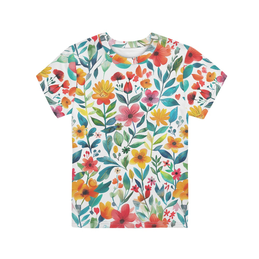 Vibrant Floral Print Children's T-shirt