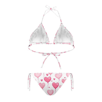 Floating Heart Balloons Halter Bikini