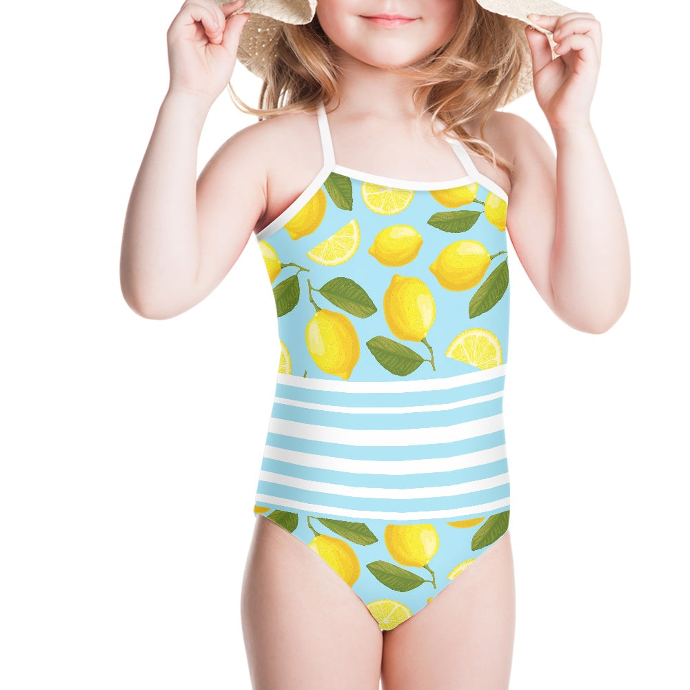 Striped Lemon Kids’ One-Piece Swimsuit